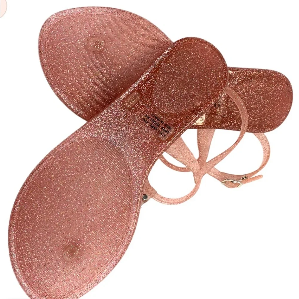 Kate Spade JONI Style Glitter Pink Jelly Straps Flats Size‎ 10 brand new